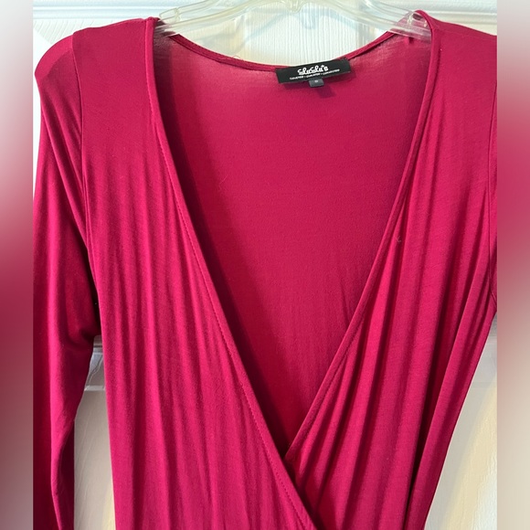 Floor-length Red Wrap Dress - Picture 6 of 6